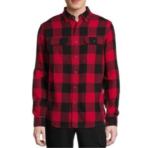 George Red & Black Buffalo Plaid Flannel Shirt